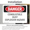 Signmission Combustible Dust Explosion Hazard Danger Sign, Vinyl Decal, 10in W x 7in L, 2PK OS-2PACK-DS-D-710-L-1831 - alternate 6